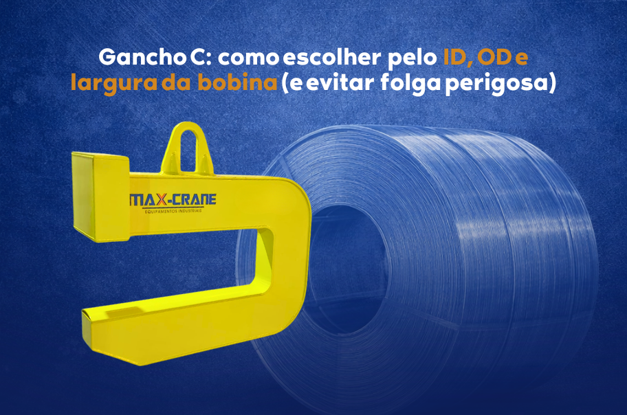 gancho C para bobina dimensões