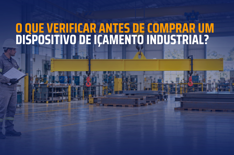 Balancim industrial Max-Crane em galpão para movimentação de cargas.